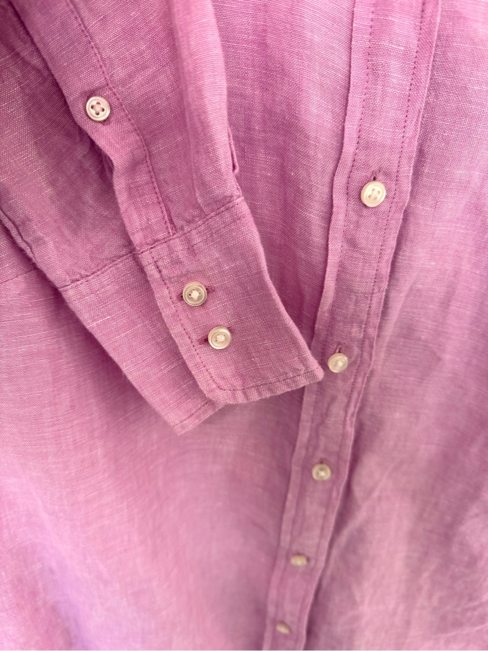 J.CREW Women’s Slim perfect shirt in Baird McNutt Irish linen in Pink L3026 - Picture 6 of 9
